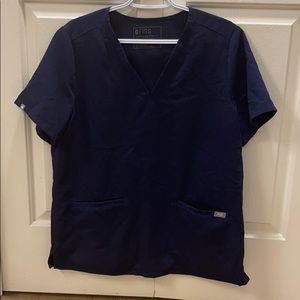 FIGS Two Pocket scrub top (navy blue)